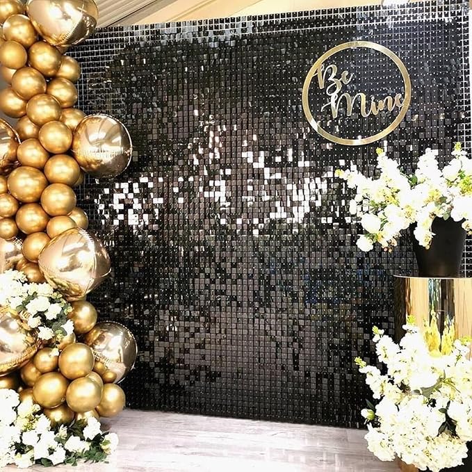 COKAOBE Black Shimmer Wall Backdrop, Photo Backdrops - Image 5
