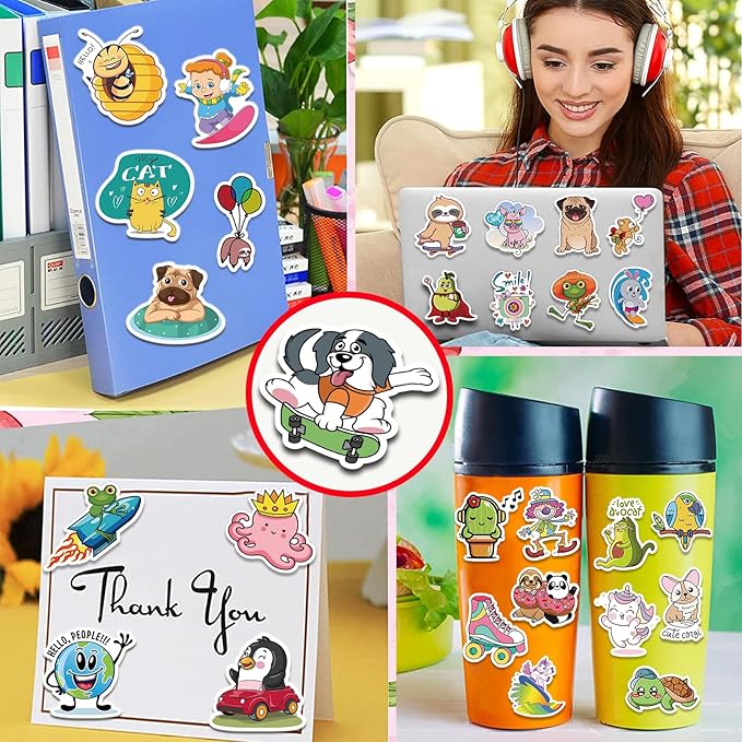 300 PCS Cute Stickers for Kids – Waterproof Vinyl Stickers for Water Bottles, Laptops & Scrapbooks | Fun School Supplies, Classroom Rewards & Teacher Prizes, Sticker Pack for Girls & Teens