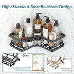 Veken Corner Shower Caddy 4-Pack, Advanced Rustproof Design, No Drilling - Image 3