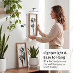 3D Black and White Wall Art Lightweight, Wooden Ready-to-Hang Framed Floral - Image 3