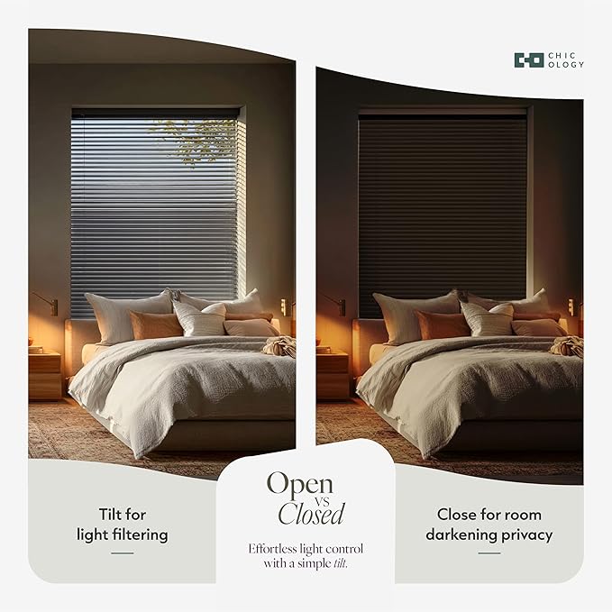 CHICOLOGY Cordless Mini Blinds for Indoor Windows, 22.5" W x 48" H, Light - Image 6