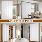 100% Blackout Room Divider Curtains Sets White W100 x L84 in 2 Panels No Drill - Image 7