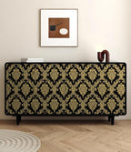 Peel and Stick Wallpaper Black and Yellow Damask Wallpaper - Image 6