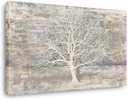 Yihui Arts Abstract Tree Canvas Wall Art: Large White Shadow Tree Picture by YihuiArts