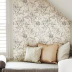 JiffDiff Black and White Floral Wallpaper Peonies Removable Peel and Stick - Image 3
