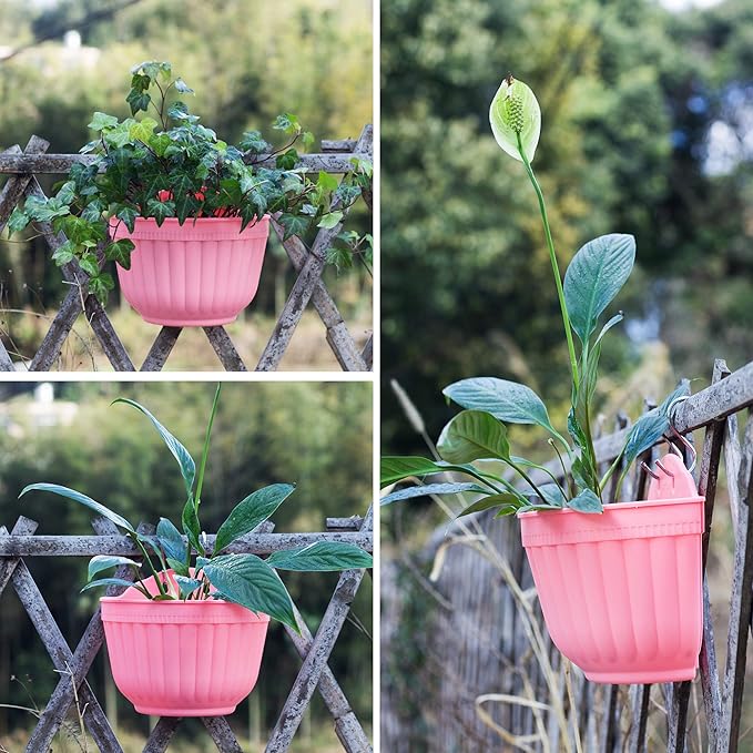 6 Pcs Colorful Resin Wall Hanging Planter Pot Vertical Garden Living Wall Mount - Image 5
