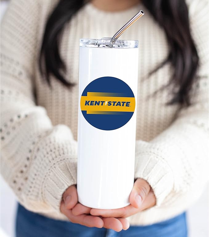 Kent State University Skinny Tumbler, Water Tumbler, Stainless Steel Tumbler, Tumbler Cup, Tumbler with Straw and Lid, Double Wall, Stainless Tumbler (Kent State University #4)