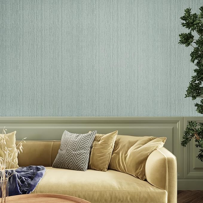CRE8TIVE 24"x118" Mint Green Grasscloth Peel and Stick Wallpaper - Image 4