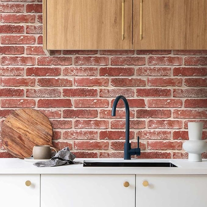 Commomy 3D Peel and Stick Brick, Ultralight Thin PVC Faux Brick Wall Panels - Image 7
