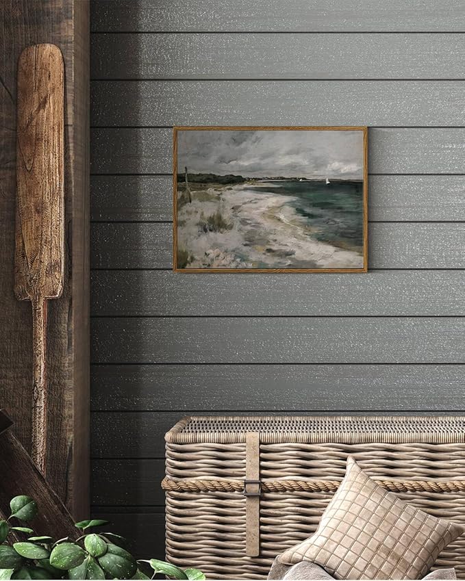 InSimSea Framed Canvas Wall Art Vintage Decor, Coastal Wall Art Living Room - Image 3