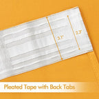 MIULEE Yellow Back Tab Blackout Curtains 120 Inch Long 2 Panels Set - Image 4