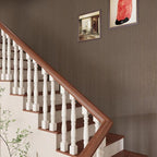 CRE8TIVE Wide 24"x118" Dark Brown Grasscloth Peel and Stick Wallpaper Fabric - Image 3