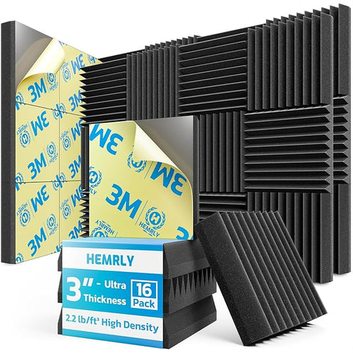 3" X 12" X 12" Sound Proof Foam Panels by HEMRLY