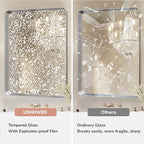 USHOWER Brushed Nickel Bathroom Mirror 24"x36", Rounded Corner, Aluminum Frame - Image 3