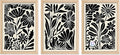 YWJKWLGS Abstract Floral Wall Art Set of 3, 11x16 Inch Black Boho Flower Prints by Unknown