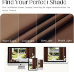 CUCRAF Brown Blackout Curtains 108 inch Length 2 Panels Set, Rod Pocket Room - Image 5