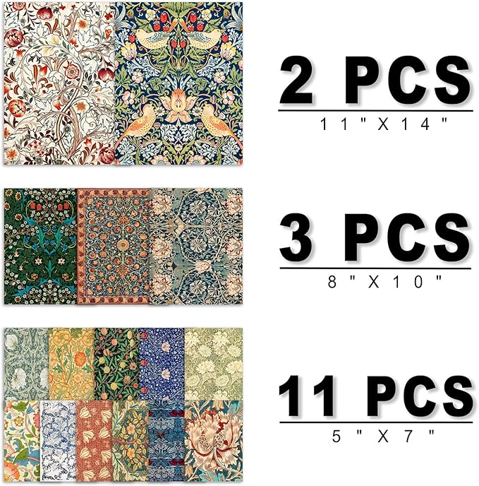 ANERZA 16 PCS William Morris Wall Art Decor, Floral Wall Prints - Image 2