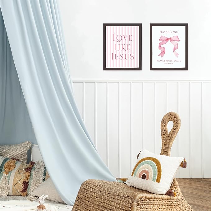 LARTSFRO Coquette Pink Bow Jesus Wall Art Decor Posters, Inspirational Bible - Image 4