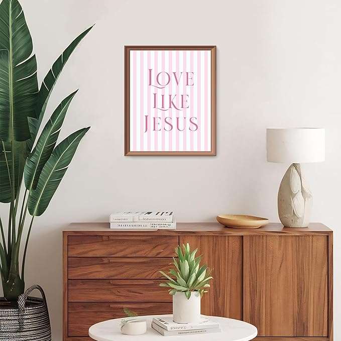 LARTSFRO Coquette Pink Bow Jesus Wall Art Decor Posters, Light Pink Bow - Image 6
