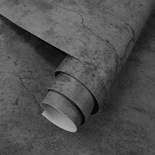 3yecao 16"×197" Extra Thick Dark Blue Grey Concrete Wallpaper Peel and Stick by 3YECAO