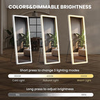 Full Length Mirror with Lights, Full Body Dressing Standing Mirrors with - Image 4