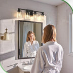 DORESshop Bathroom Light Fixtures, 4-Light Black Bathroom Lighting Fixtures - Image 7