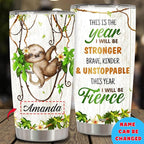 WAZONE Personalized Sloth Tumbler With Lid 20oz 30oz Stainless Steel Double Wall Vacuum Coffee Travel Mugs Birthday Christmas Insulated Cup Sayings Motivational Gift For Women Friends Girls