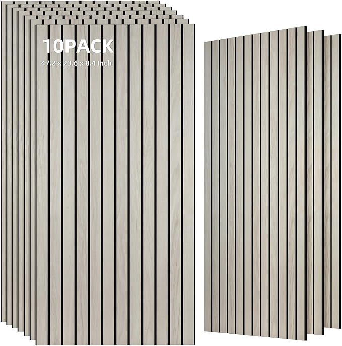 TO-TH Wood-Look Acoustic Wall Panels, 10 Pack 47.2” x 23.6” Acoustic Panels by TO-TH