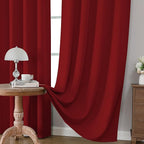 CUCRAF Red Blackout Curtains Customize, Rod Pocket Room Darkening Curtain - Image 5