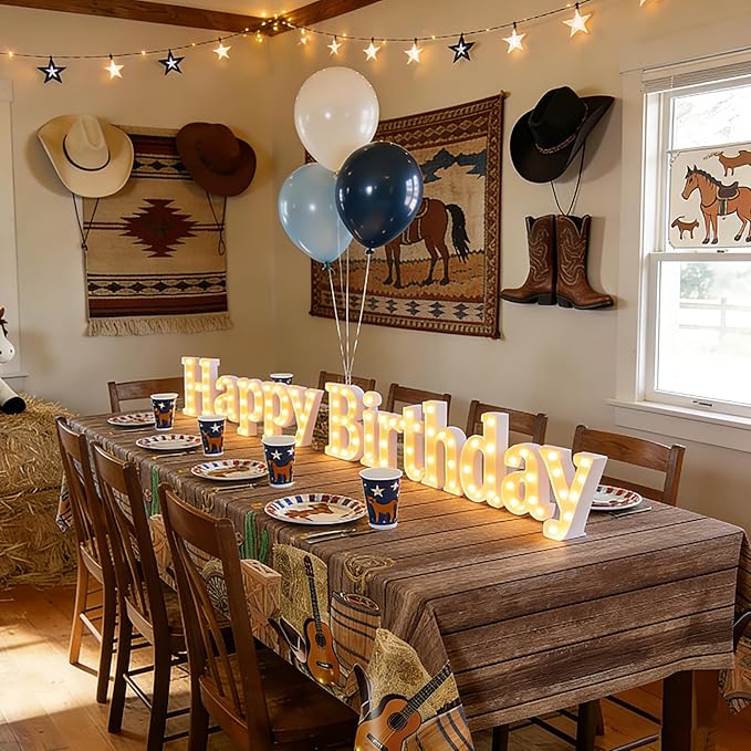 Kochorie 54 Inch X 100 Feet Western Party Tablecloth Roll, Disposable Western - Image 6