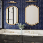 CRE8TIVE Wide Dark Blue Grasscloth Peel and Stick Wallpaper - Image 6