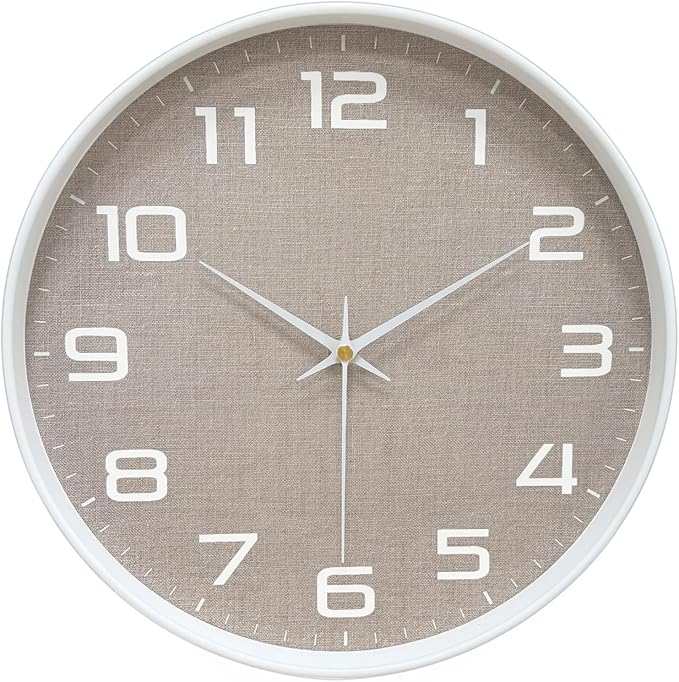 Silent Wall Clock with Large Numbers, 10 Inch Battery Operated Analog Clock by MABPEDO