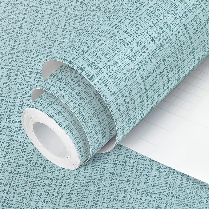 Teal Wallpaper Grasscloth Peel and Stick Wallpaper 17.7inch x 393.7inch Teal by lenify