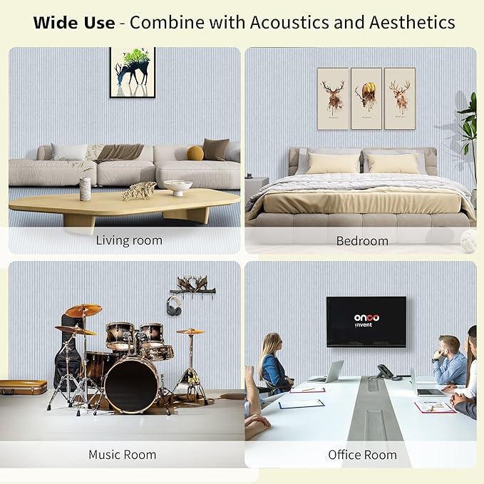 Acoustic Panels, 5 Pack Sound Panels, 47.2"x23.6"x0.35" Soundproof Wall Panels - Image 4