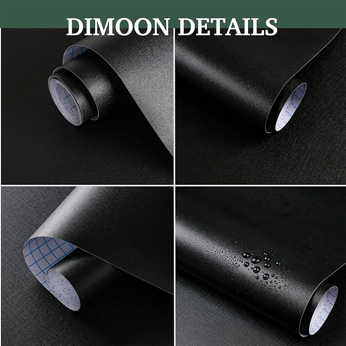 Dimoon 17.7''x78.7'' Peel and Stick Wallpaper Black Contact Paper - Image 2