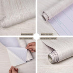 White Wood Contact Paper for Cabinets and Drawers Wood Grain Peel and Stick - Image 4