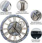 The B-Style Large Wall Clock 24 inch Moving Gear Wall Clock Oversized Vintage - Image 4