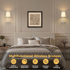 DORESshop Battery Operated Wall Sconce Set of 2, Wireless Wall Light Easy to - Image 5