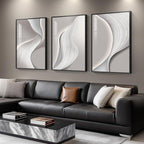 Large Framed Modern Abstract Wall Art, 3 Piece Minimalist Bright Style Prints - Image 2