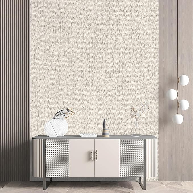 Peel and Stick Wallpaper Removable Wall Paper Textured Contact Paper Gray - Image 5