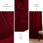 NICETOWN 144 inch Long Red Velvet Curtains and Drapes, Extra Long Elegant Wall - Image 7