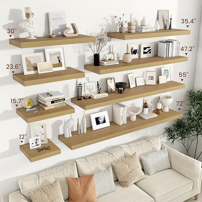 Vivelove 12 Inch Deep Floating Shelves 30 inch Long, 2 Inch Thick Wall Shelves - Image 2