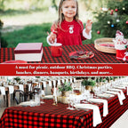 Kochorie 54 Inch x 300 Ft Red and Black Checkered Plastic Table Cloth Roll - Image 7