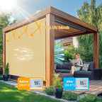 7'W x 8'H Sesame Patio Shades Roll up Outdoor Roller Shade Crank Wand Blind - Image 2