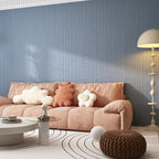 Blue Grey Faux Grasscloth Wallpaper Peel and Stick Linen Textured 24"x394" - Image 7