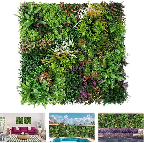 1PC 40"x 40" Artificial Grass for Wall, 3D Faux Boxwood Hedge Panels Green Wall by FOSZMAC