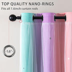 XiDi Curtains for Bedroom Decor, RainbowPink Purple Green 42/84/1 - Image 2