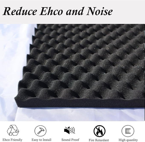 2 Pack Acoustic Foam, High Density Fire Resistant Soundproof Panels - Image 2
