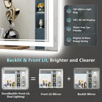 20x28 LED Bathroom Mirror with Lights, Backlit and Front Lit Anti-Fog Lighted - Image 3