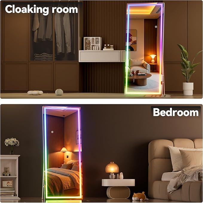 Hasipu 71"x24" LED RGB Bluetooth Full Length Mirror - Image 6